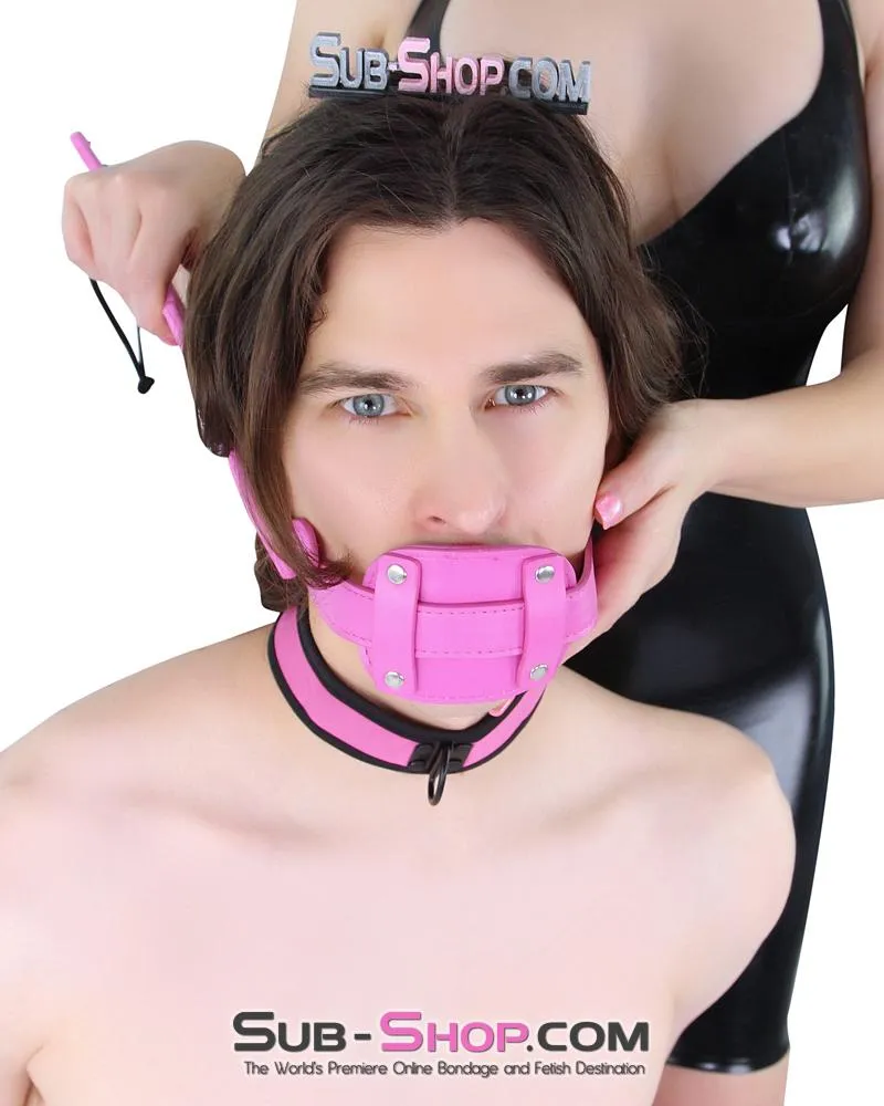 2610MQ-SIS      Pretty Boi Sissy Pink Sissy Mistress Neoprene Lined Soft Bondage Play Collar