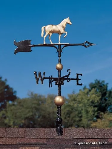 30-Inch Full-Bodied Horse Weathervane - Gold-Bronze