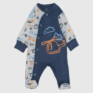 Airplane Long-Sleeved Baby Footie