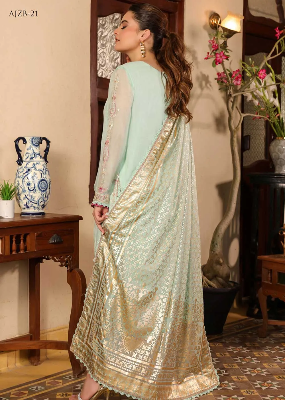 AJZB-21 - Unstitched - Zarq Barq Collection by Asim Jofa 2023