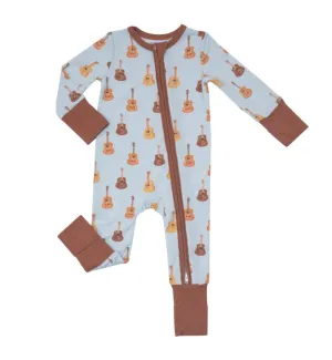 Angel Dear Baby Acoustic Guitars 2-Way Zipper Romper Pajamas