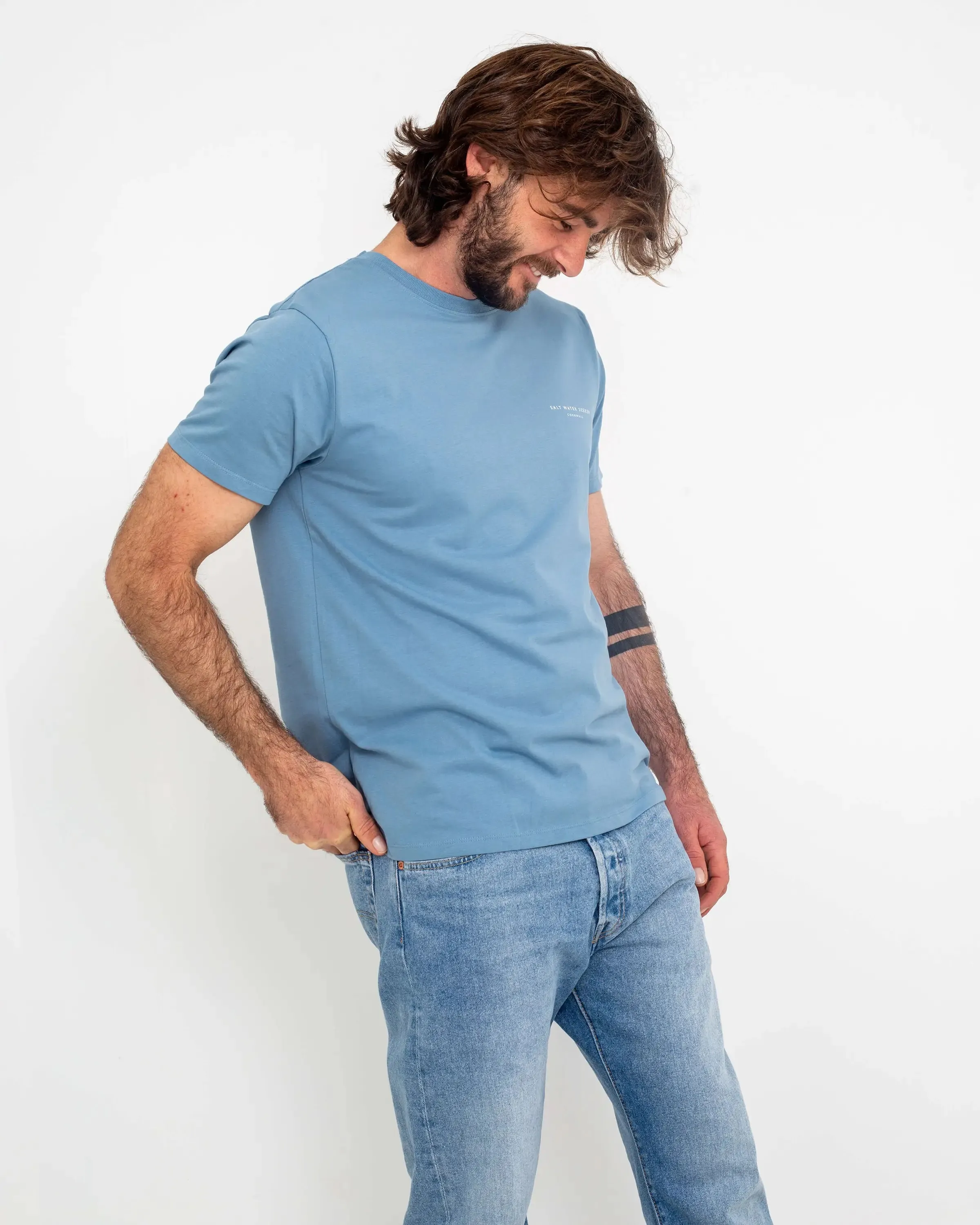 Angles T-Shirt in Blue Dusk