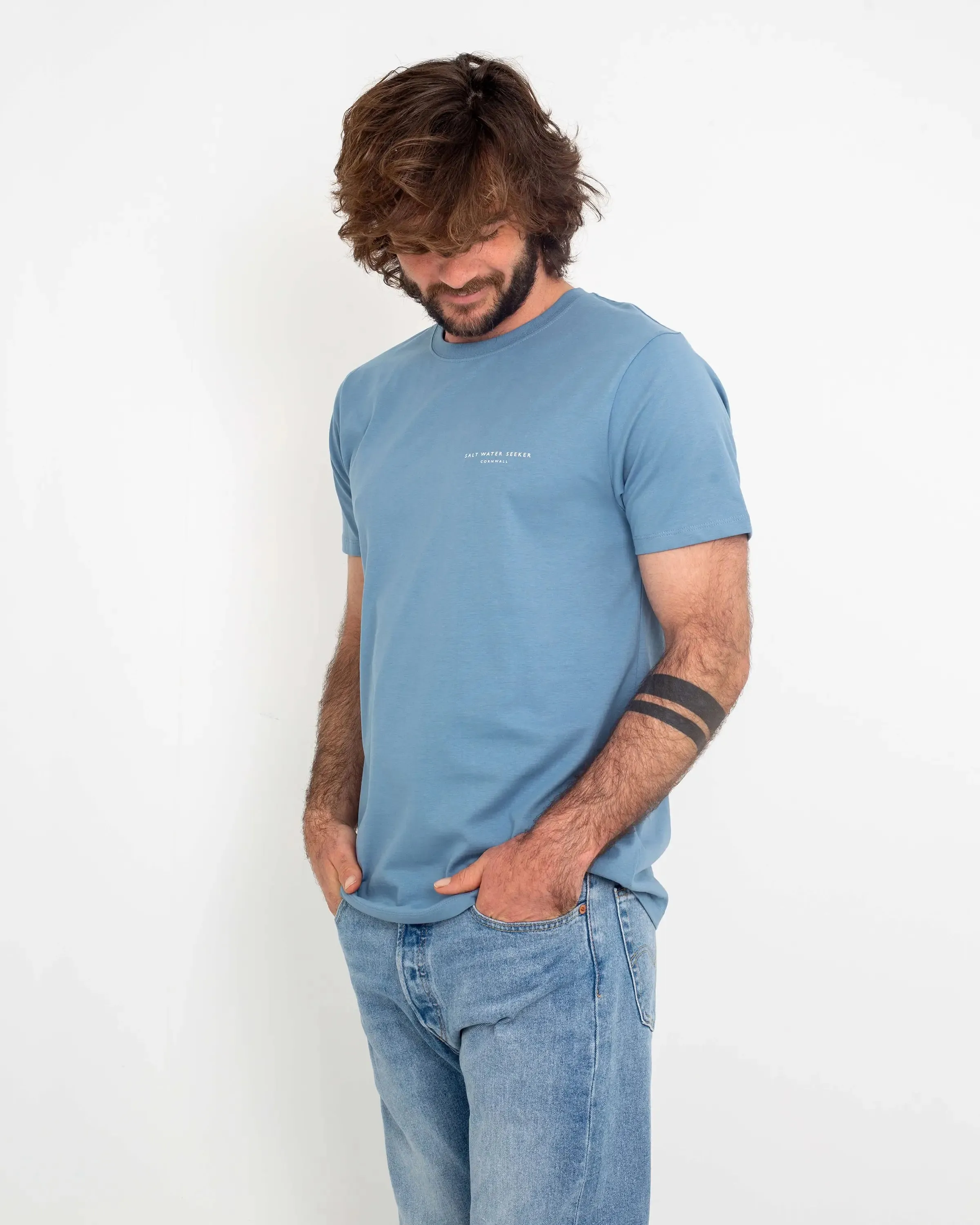 Angles T-Shirt in Blue Dusk