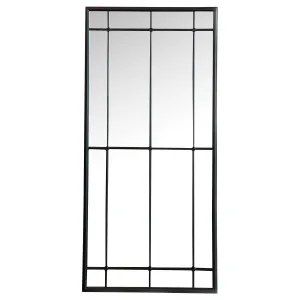 Annetta - Window Pane Floor Or Wall Mirror - Black