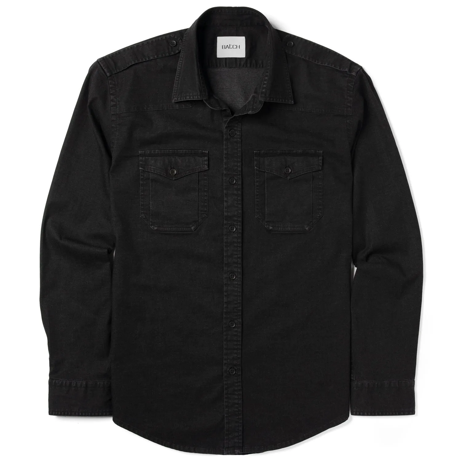 Austin Utility Shirt – Black Cotton Twill