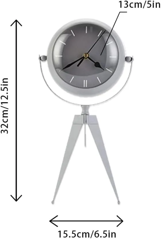 AZOD Metal Clock for Bedroom 12.5" H Desk Clock Modern Kitchen Clock with Mirror Backside for Living Room Bedside Bedroom Office Desktop Countertop