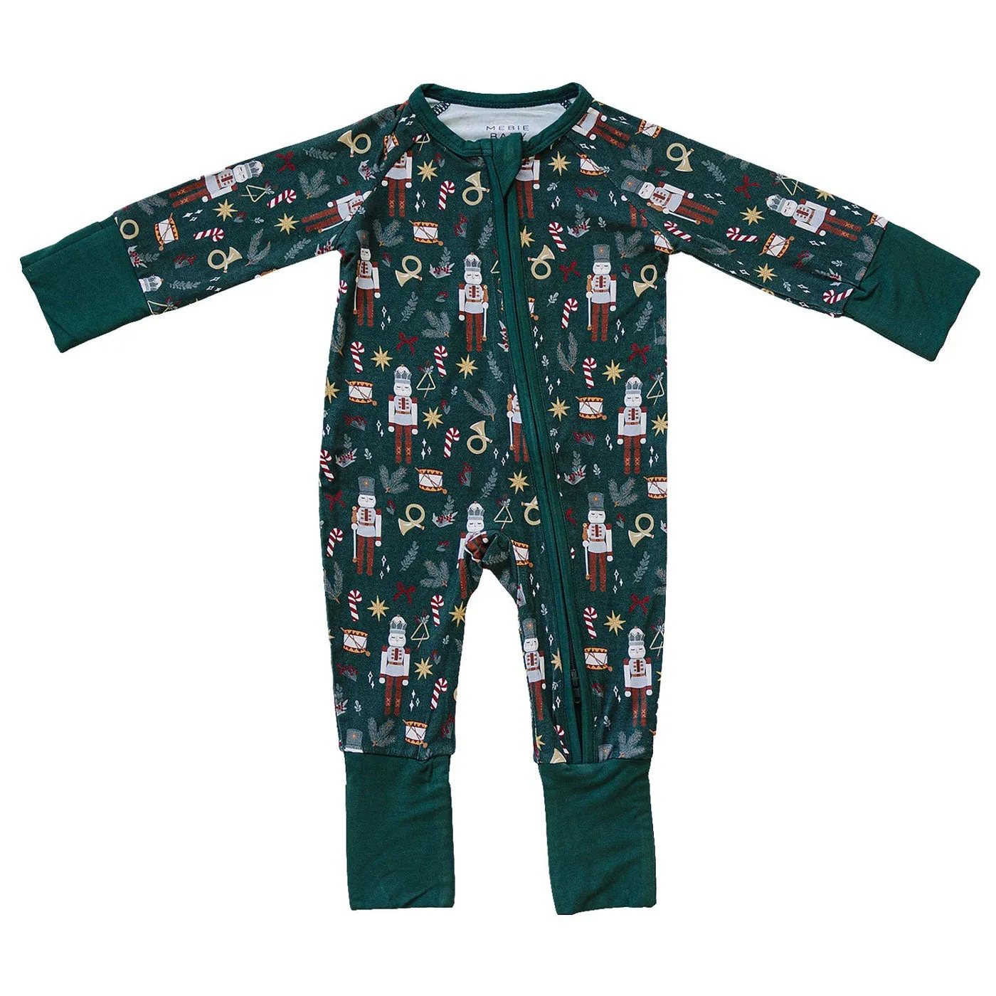 Bamboo Zipper Pajama - Green Nutcracker