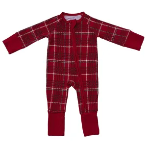 Bamboo Zipper Pajama - Red Plaid