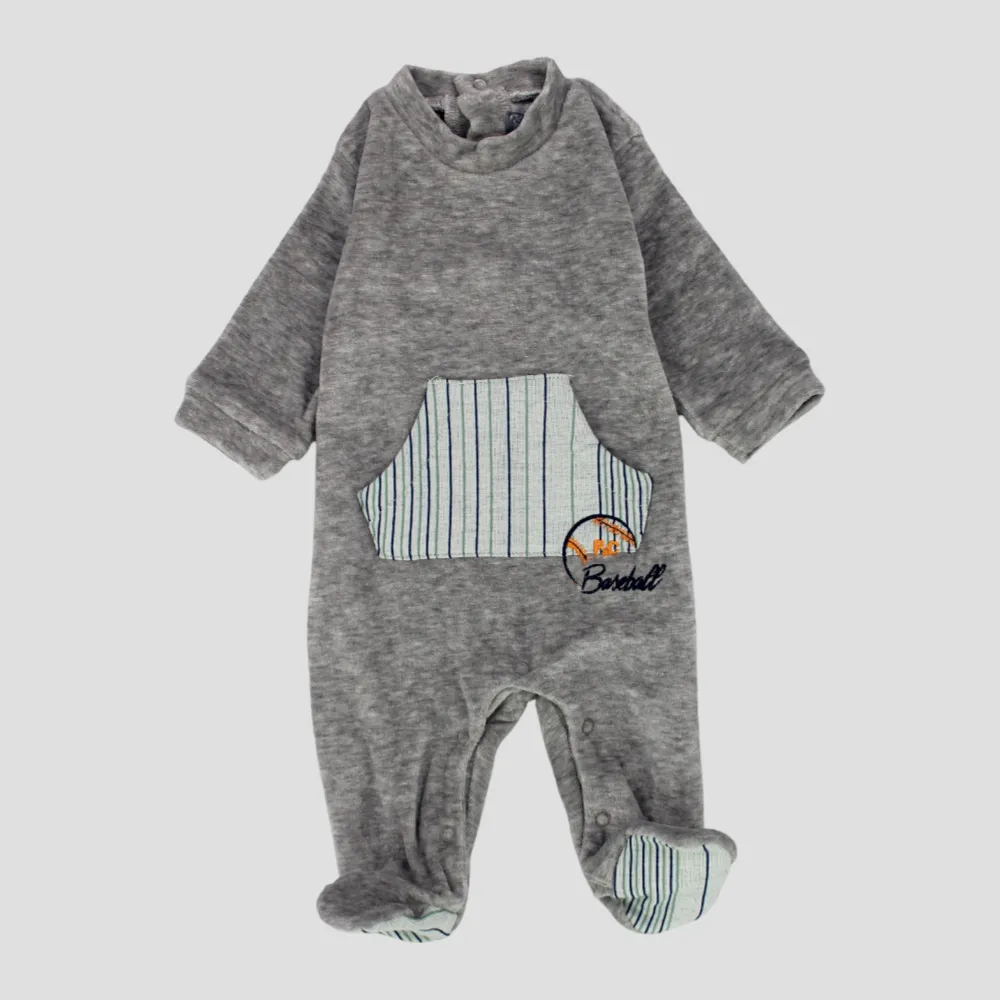 Baseball Long-Sleeved Baby Footie