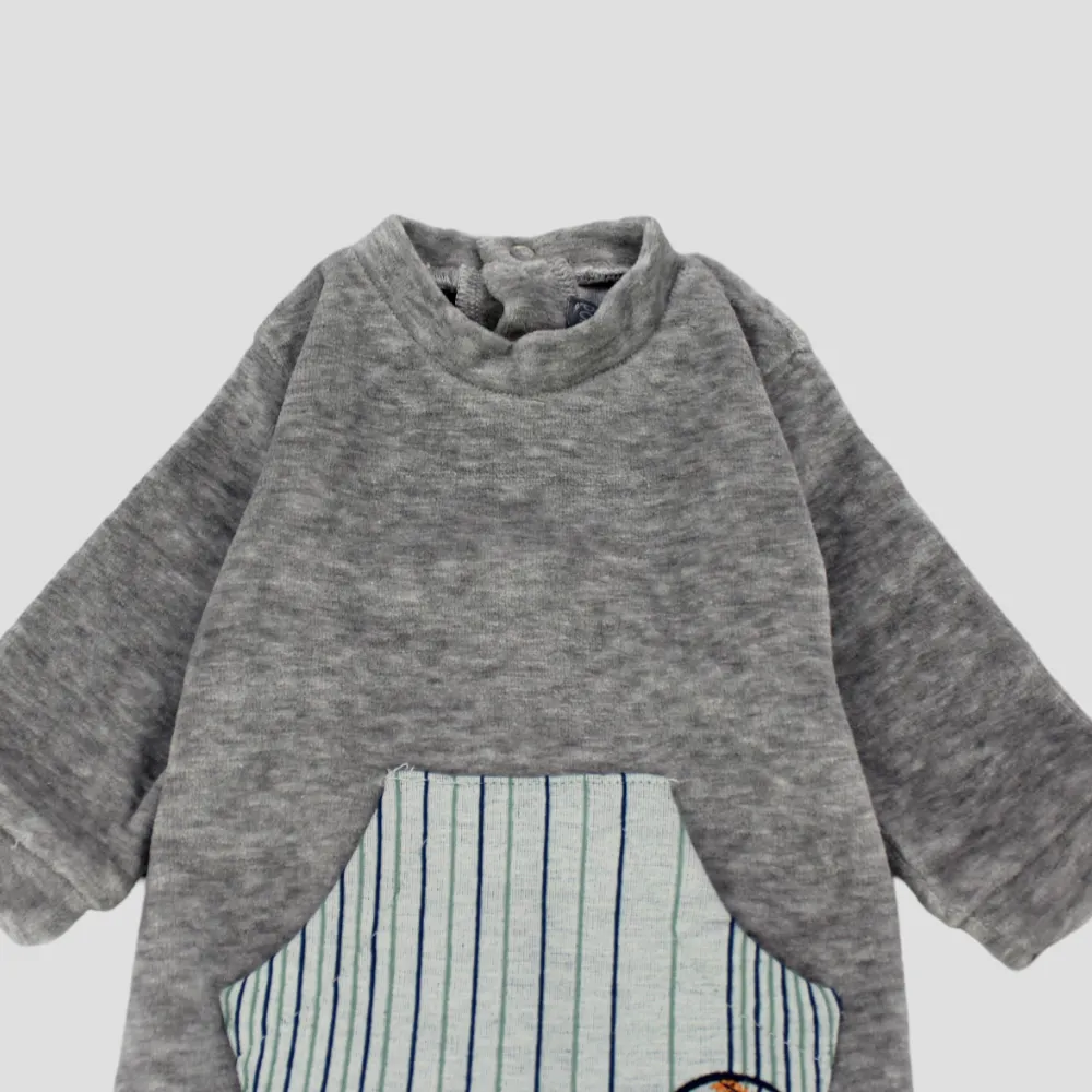 Baseball Long-Sleeved Baby Footie