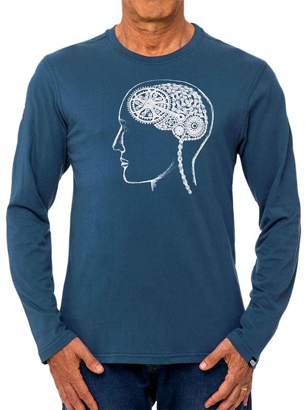 Bike Brain Long Sleeve T Shirt Denim