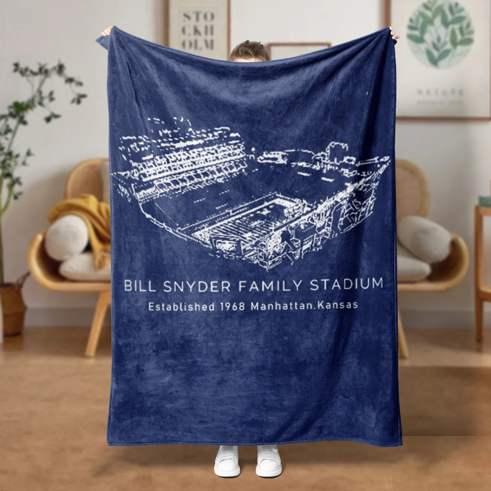 Bill Snyder Family Stadium - Kansas State Wildcats Football, College Football Blanket Gifts for Your Boyfriend/Husband/Son Football Fans