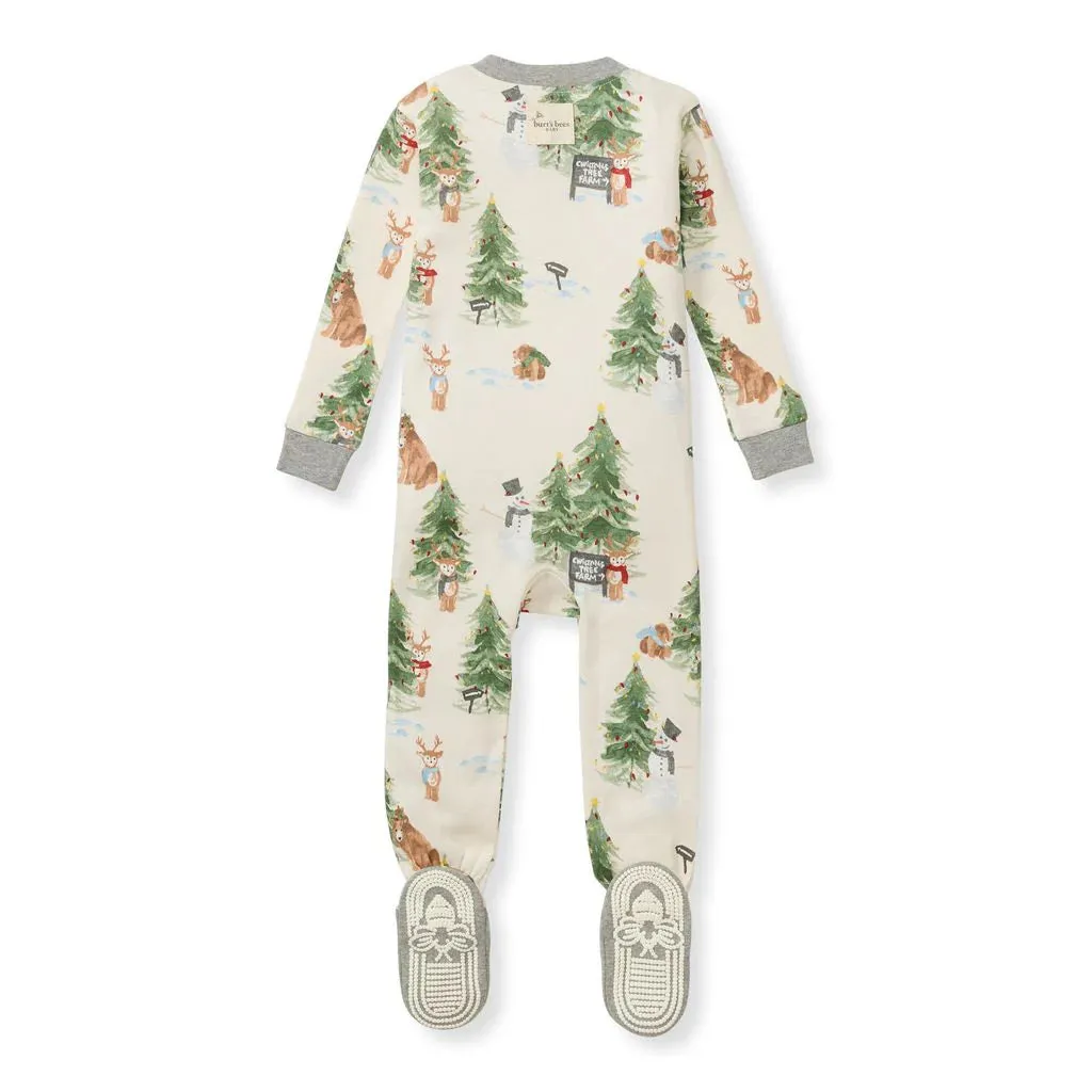 Burt's Bees Organic Baby One-Piece Sleeper Christmas Tree Farm