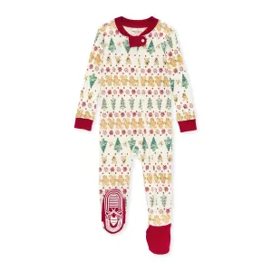 Burt's Bees Organic Baby One-Piece Sleeper Gingerbread Fair Isle