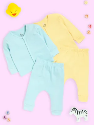 Combo of 2 Infant Sets: Pastel Yellow & Pastel Blue Infant Set