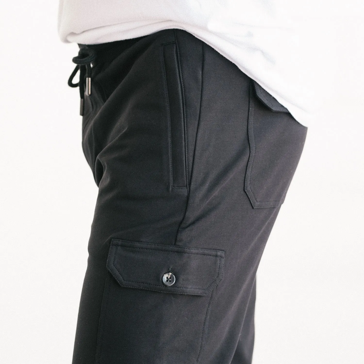 Constructor Joggers –  Black Cotton French Terry