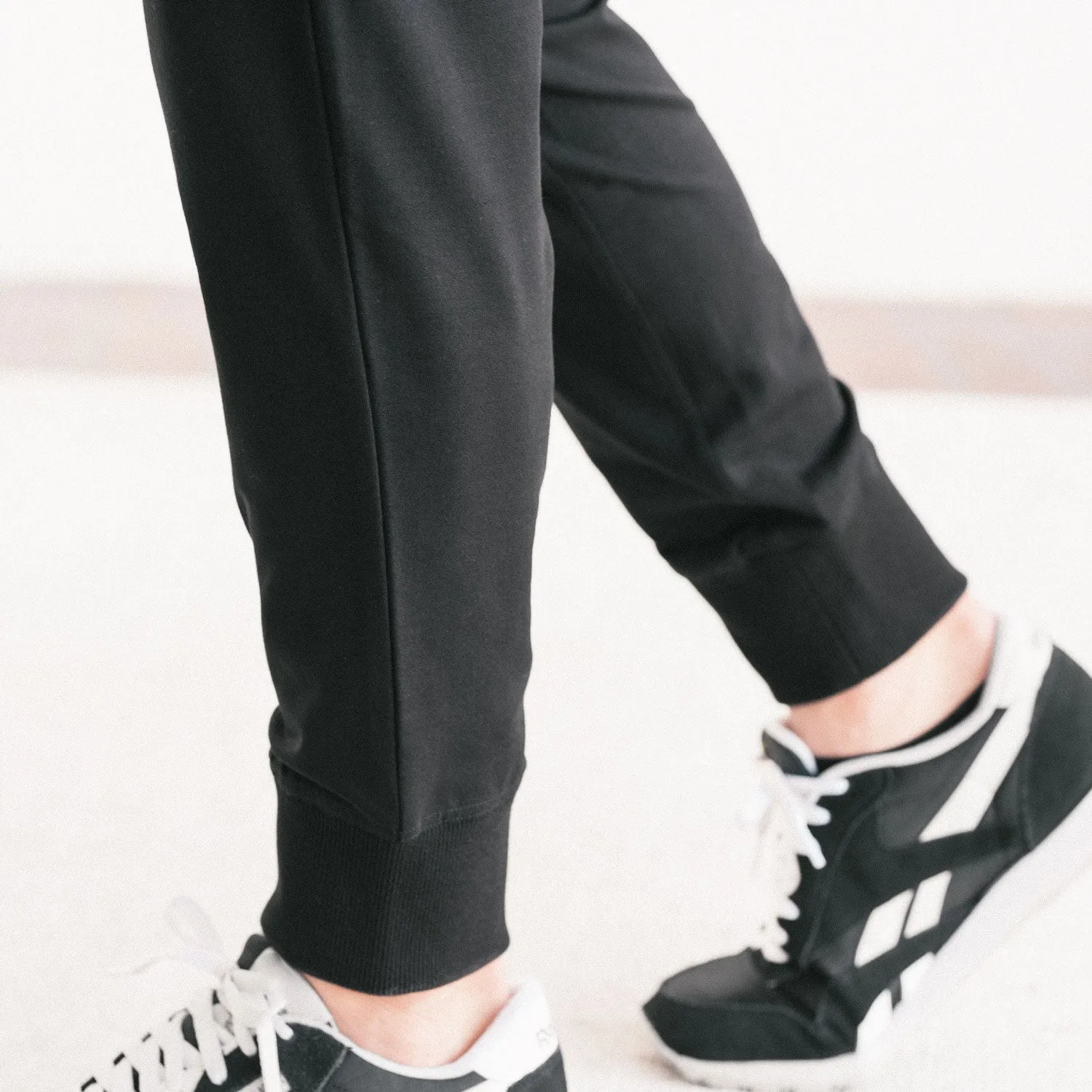 Constructor Joggers –  Black Cotton French Terry