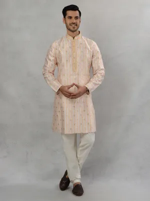 Cream Multi Kurta Pajama | TULA