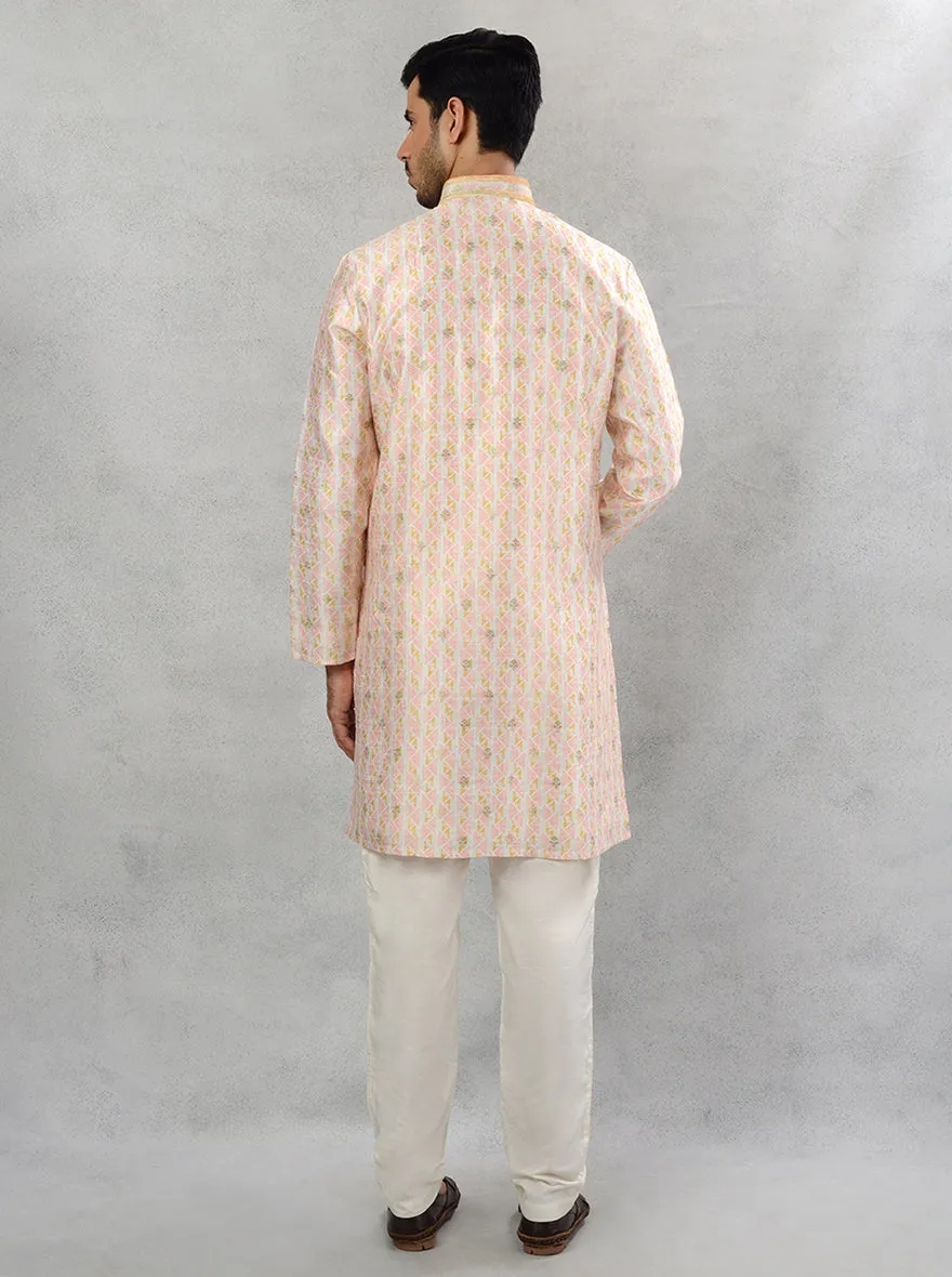 Cream Multi Kurta Pajama | TULA