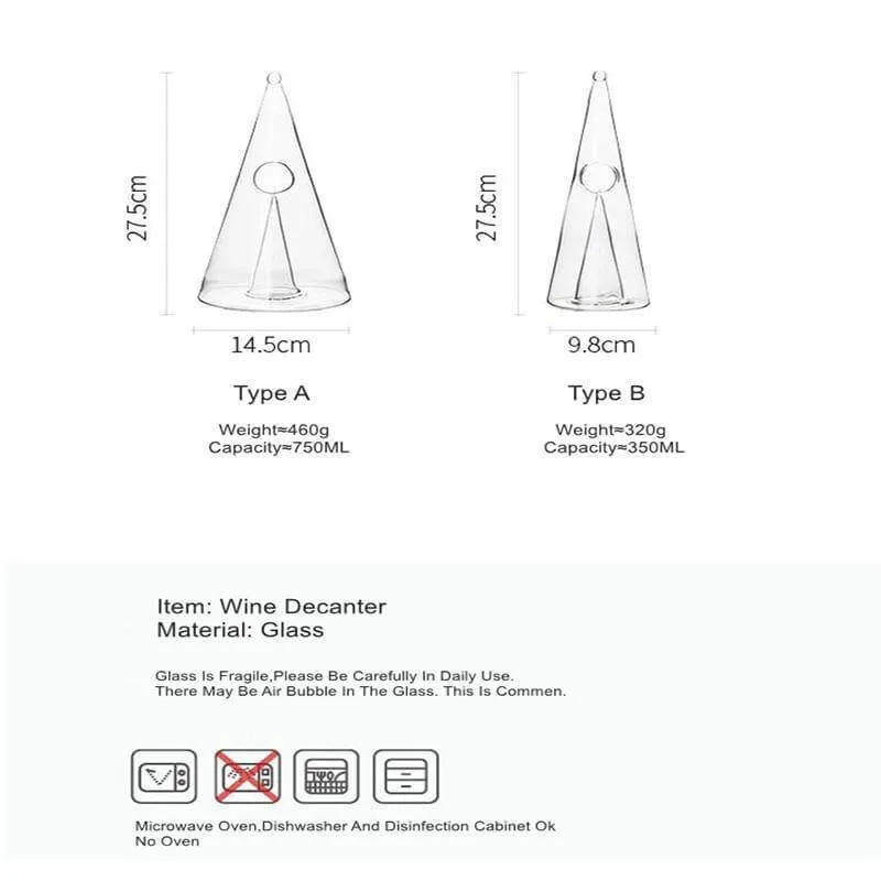 Creative Pyramid Glass Wine Decanter