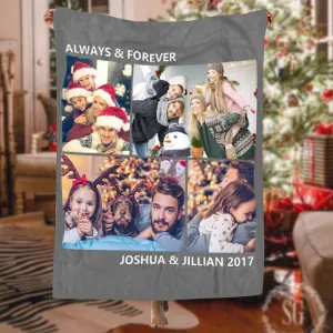 Custom 4 Photos Blanket for Family or Couple Gift