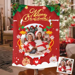 Custom Photo Blankets Merry Christmas Blanket for Him/Her