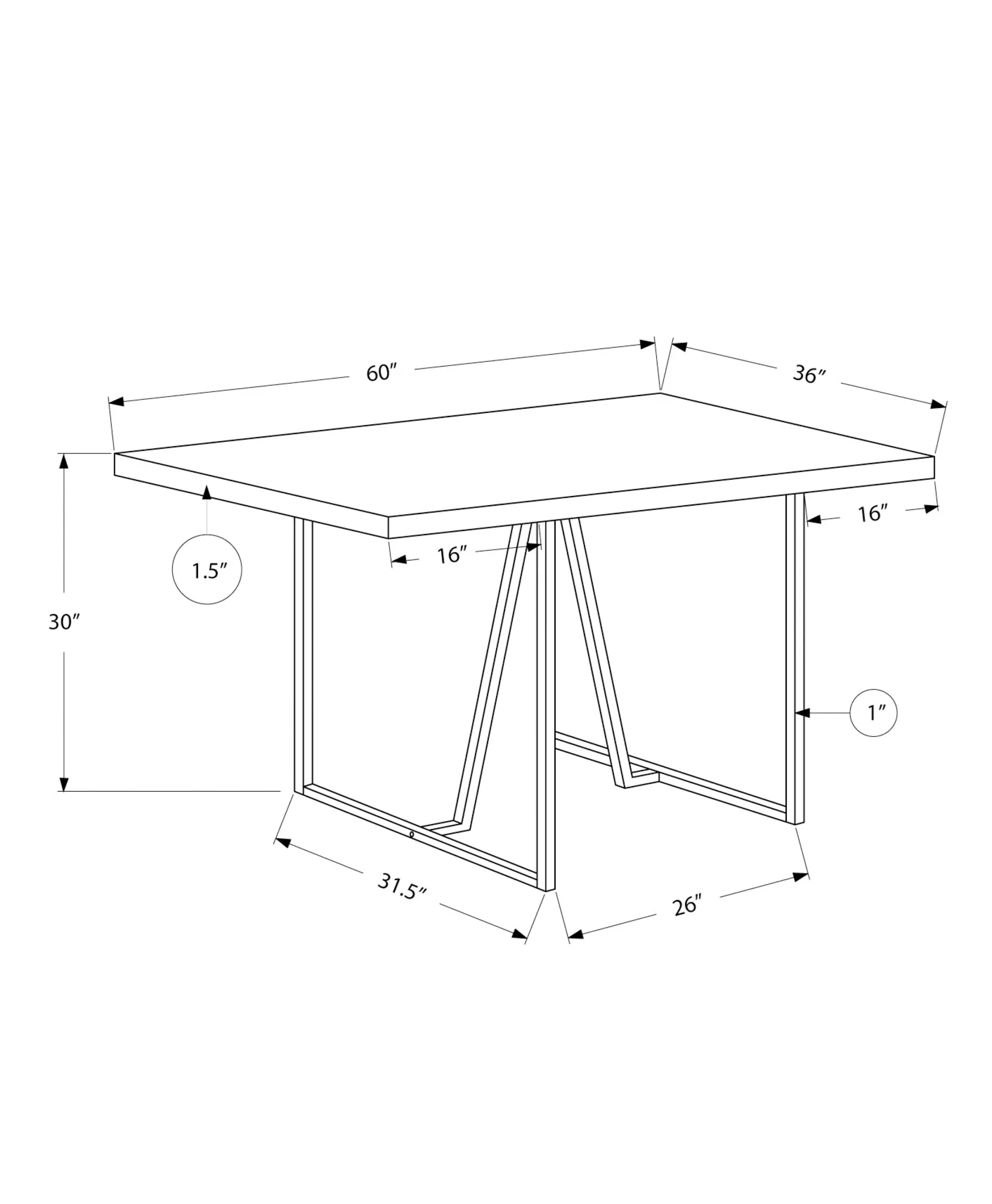 Dining Table - 36"X 60" / Espresso / Chrome Metal