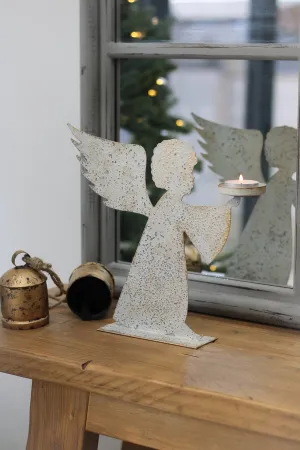 Distressed Angel Candle Holder