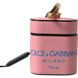 Dolce & Gabbana Chic Calf Leather Airpods Case in Pink