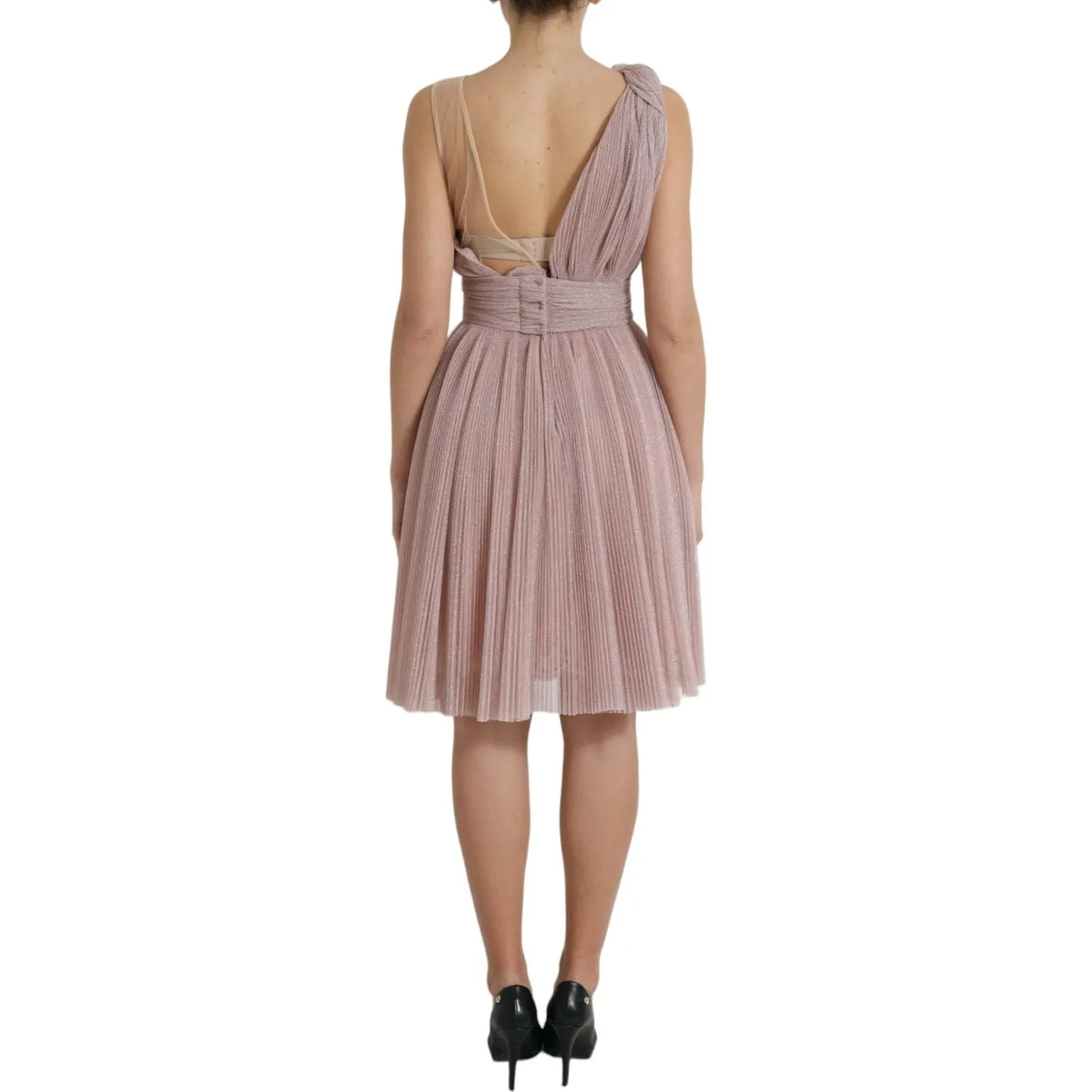 Dolce & Gabbana Elegant Asymmetrical Pink Tulle Dress