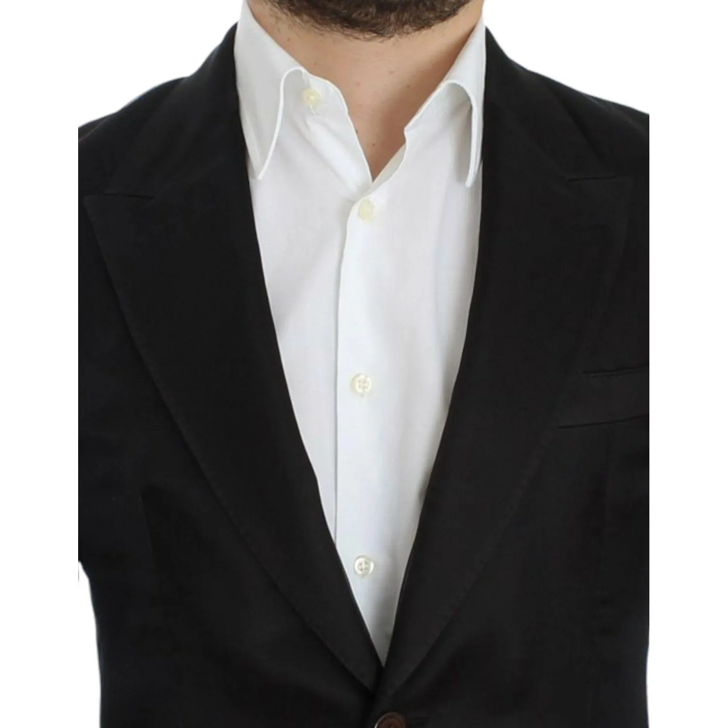 Dolce & Gabbana Elegant Black Silk Blend Two-Button Blazer