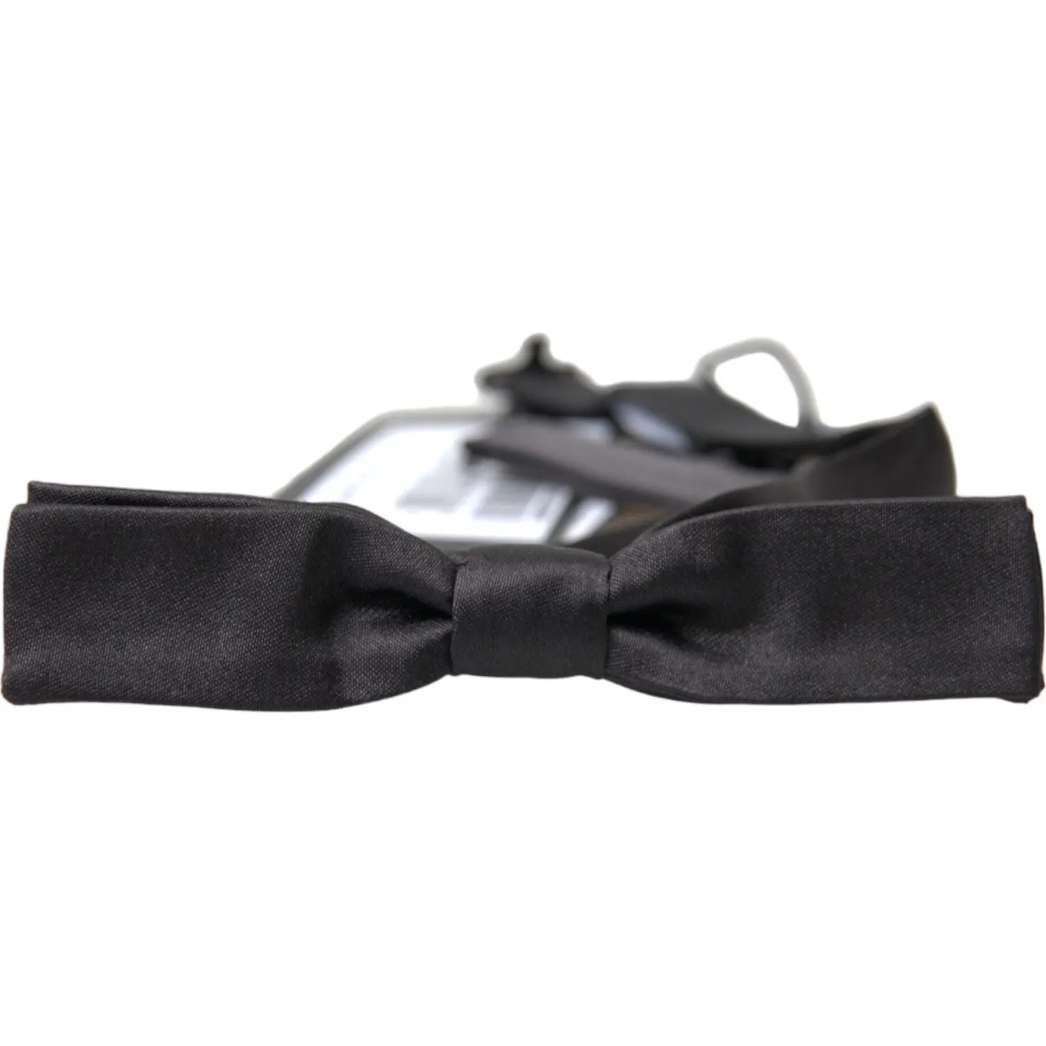 Dolce & Gabbana Elegant Dark Grey Silk Bow Tie