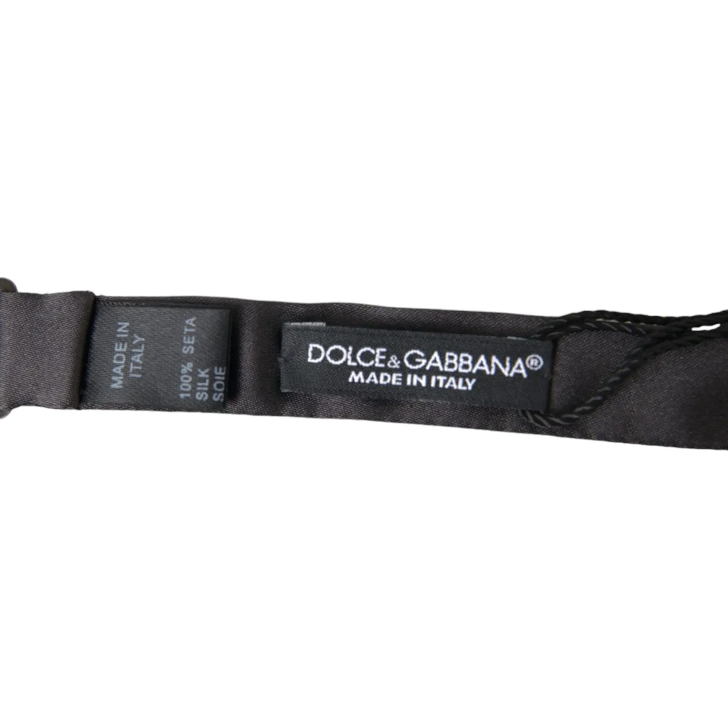 Dolce & Gabbana Elegant Dark Grey Silk Bow Tie