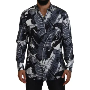 Dolce & Gabbana Multicolor Banana Leaf Print Casual Shirt