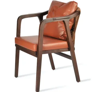 Drops Armchair Leather Dining Chairs Cinnamon