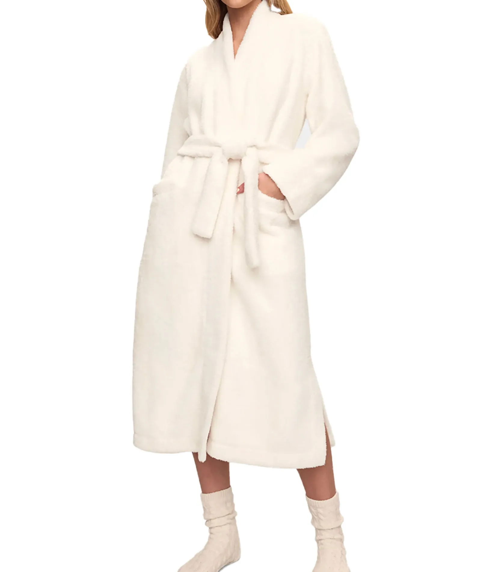 Eberjey Women Cozy Time Renew Plush Robe Ivory