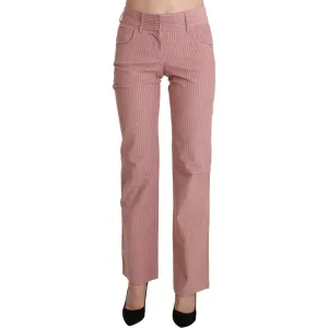 Ermanno Scervino Chic Pink Mid Waist Straight Trousers