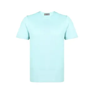 FERRANTE Cotton Jersey Crew Neck T-Shirt TURQUOISE