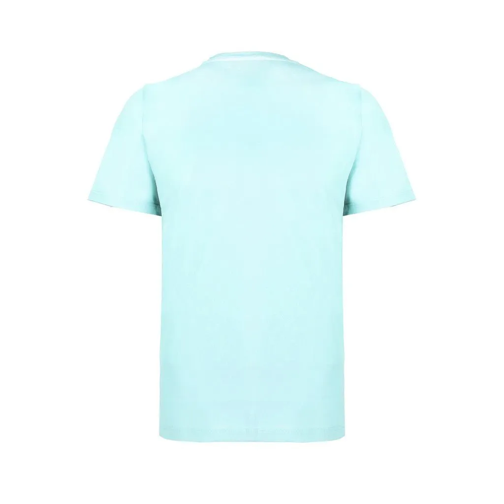 FERRANTE Cotton Jersey Crew Neck T-Shirt TURQUOISE