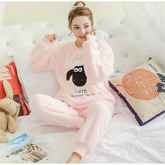 Fuzzy Flannel Pajama Sets