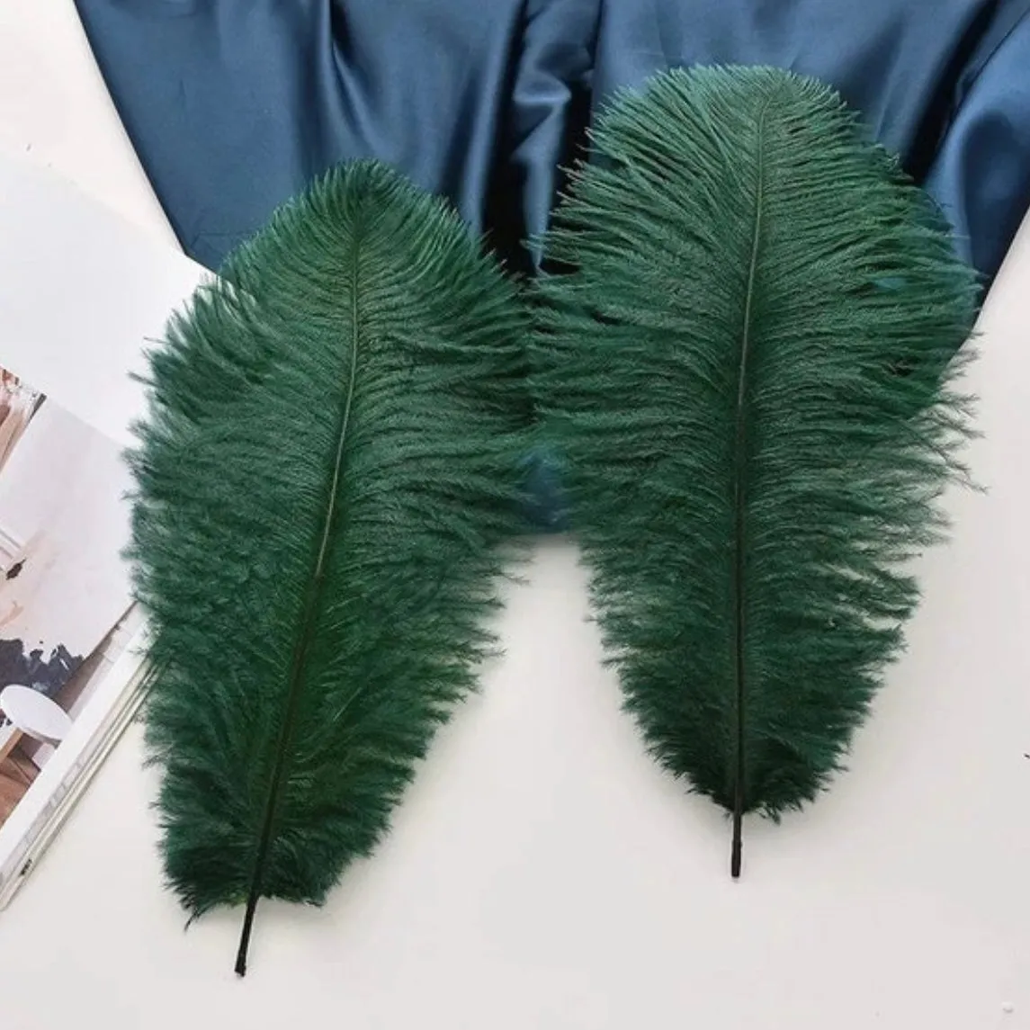 Gold | Black | Emerald Green Ostrich Feathers