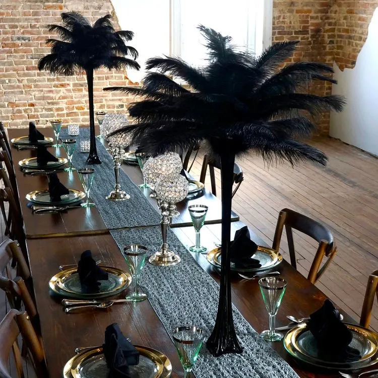 Gold | Black | Emerald Green Ostrich Feathers