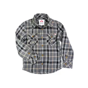 Grey Plaid Flannel Shirt