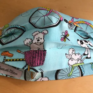 Handmade Cotton Face Mask - Biking Puppy