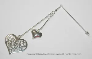 Heart Design Hijab Pin # 6 in Silver