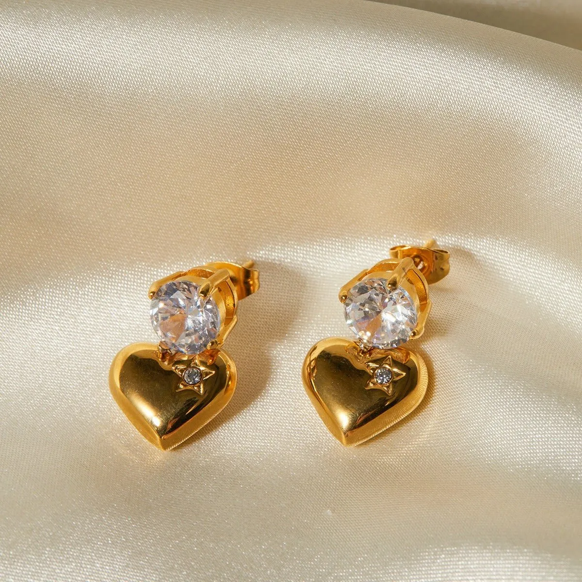 Heart Zircon Earrings