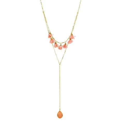 Hi Low Flower Petal Necklace