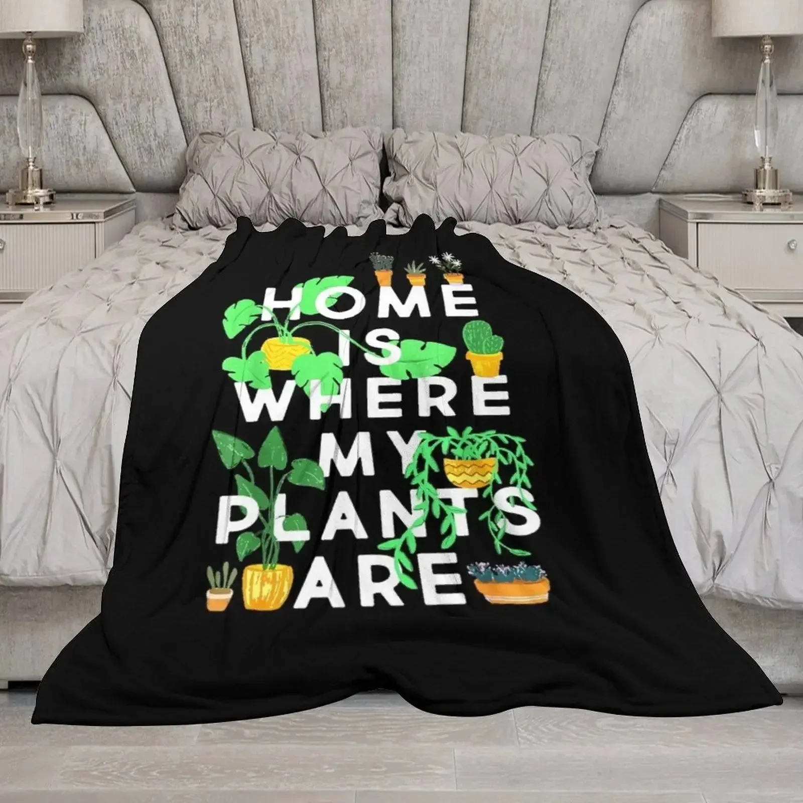 Home Is Where My Plants Are Throw Blanket decorative Picnic Blankets