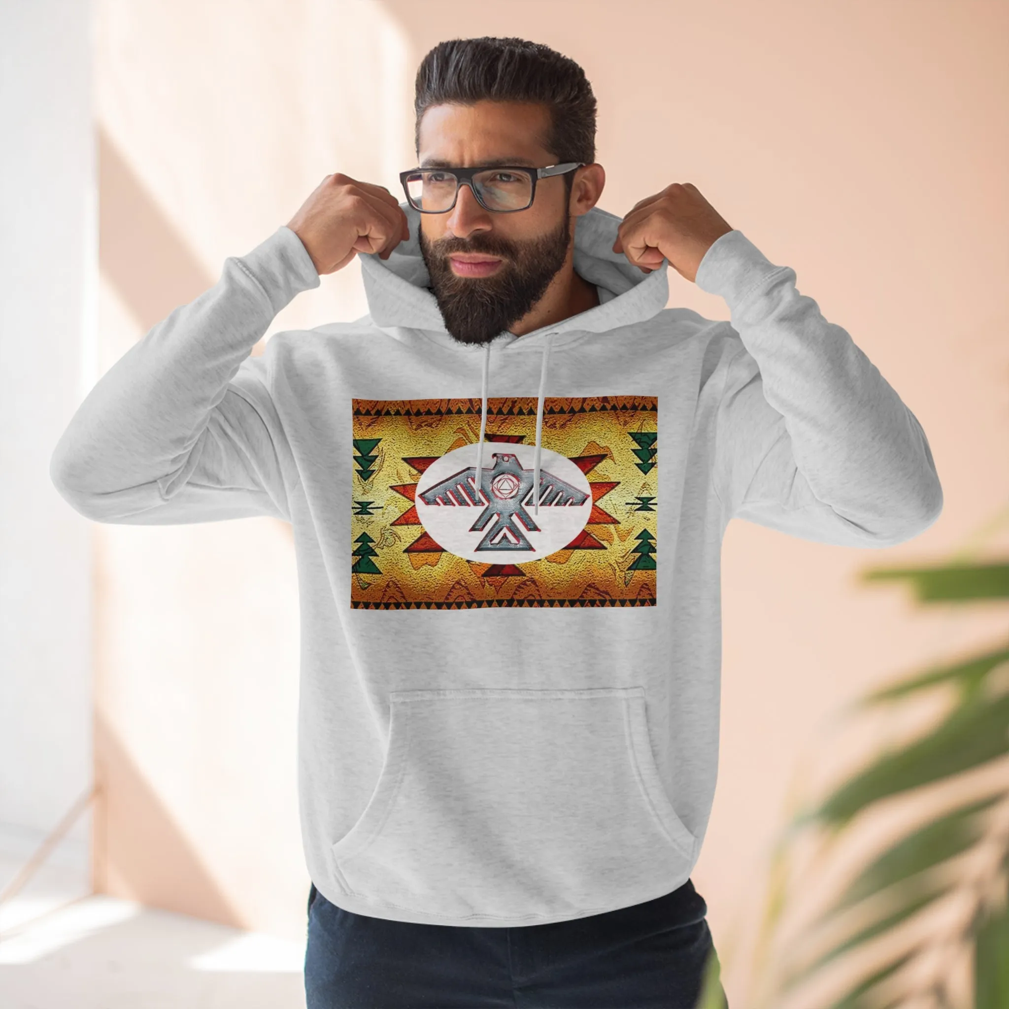 (Hooo Just Indigenous Recovery Thunderbird) Unisex Premium Pullover Hoodie