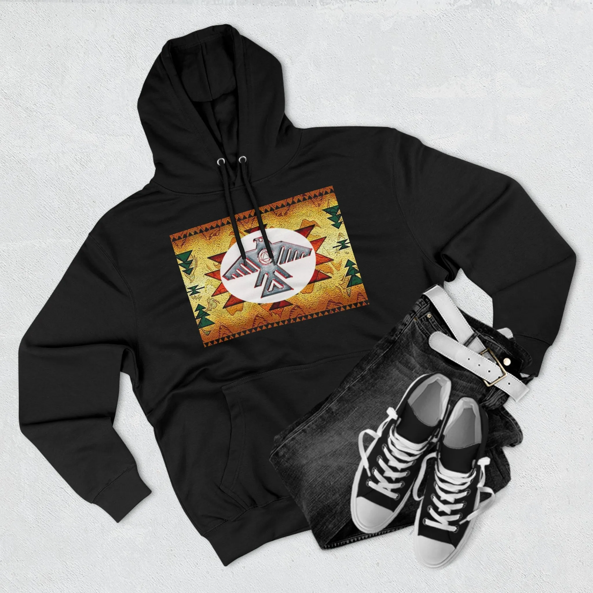 (Hooo Just Indigenous Recovery Thunderbird) Unisex Premium Pullover Hoodie